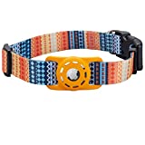 KONITY AirTag Dog Collar, Compatible with Apple AirTag 2021, Polyester Pet Cat Puppy Collar with Silicone AirTag Holder for Small, Medium, Large, and Extra Large Dogs