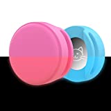 Airtag Cat Collar Holder(2 Pack), Silicone Air Tag Cat Collar & Small Pet Collar Holder Within 0.6 inch for Apple, Anti-Lost AirTag Dog Case Cover fit with Pet Collar & Accessories- Glow Pink & Blue