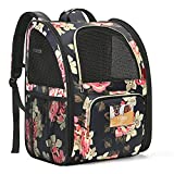 SUPPETS Cat Backpack Airline Approved Carrier Backpack for Small Dogs Carrier with Ventilated Design Collapsible and Waterproof Pet Bag Carrier with Washable Pad for Travel/Hiking/Outdoor