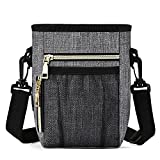 SUPPETS Dog Treat Pouch Dog Treats Bag with Waist Belt, Metal Clip, Poop Bag Dispenser for Doggy Puppy Pet Training,Grey