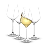 JoyJolt Layla White Wine Glasses, Set of 4 Italian Wine Glasses, 13.5 oz Clear Wine Glasses – Made in Europe