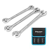 DURATECH Flare Nut Wrench Set, Metric, 3-piece, 10-17mm, Chrome Vanadium Steel, Organizer Pouch Included