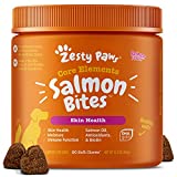 Salmon Fish Oil Omega 3 for Dogs - with Wild Alaskan Salmon Oil - Skin & Coat + Seasonal Allergy Support - Hip & Joint Dog Supplement + EPA & DHA - 90 Bites - Salmon Flavor
