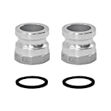 SAFBY 2 PCS Aluminum Global Type A Cam and Groove Hose Fitting, Plug x NPT Female with 2 PCS Camlock Gasket Fitting (2“)