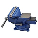 findmall 5" Bench Vise with Anvil 360 Swivel Locking Base Table Top Clamp Heavy Duty Vice Swivel Base Bench