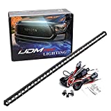 iJDMTOY Hood Scoop Mount 36-Inch LED Ultra Slim Light Bar Compatible with 2014-2021 Toyota Tundra, Includes (1) 108W High Power LED Lightbar, Hood Bulge Mounting Brackets & On/Off Switch Wiring Kit