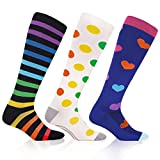 3 Pairs Wide Calf Compression Socks for Women Plus Size 20-30mmhg Knee High Support Circulation 2XL 3XL 4XL 5XL