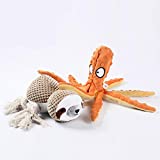 2 Pack Squeaky Dog Toys-Sloths Puppy Teething Chew Toys & Octopus Puppy Toys, No Stuffing Interactive Dog Toys, Lightweight Dog Chew Toys, Comfortable Touching Puppy Toy, Durable Tug Toy for Dogs