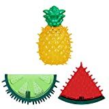 Bittudy Rubber Squeaky Dog Toy Latex Pineapple Squeak Dog Toy Teething Dog Toy for Puppy Small Medium Large Dogs 3pcs