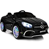 Kids Ride On Car with Remote Control - Electric Ride On Toys 12V Battery Motorized - Licensed One-Seater Driving Car LED Wheels Open Doors MP4 Multimedia Screen for Education, Stories, Music Black