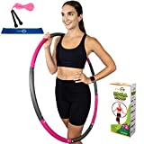 Better Sense Hoola Hoop for Adults - 8 Section Detachable Hoola Hoops, 2lb Weighted Hoola Hoop for Exercise - Portable Smooth & Soft Padding Weighted Hula Hoop (Pink, 2 LB)