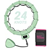 Hula Hoops for Adults Weight Loss - ANSIOVON Smart Weighted Hula Hoop Plus Size - Waist Trainer Belt - 24 Detachable Knots - 2 in 1 Abdomen Fitness Massage Infinity Hoop Hoola Hoop