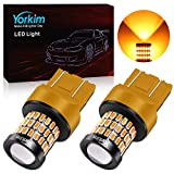 Yorkim 7440 Led Bulb Amber 7443 Led Bulb Amber, Ultra Bright T20 Led 7440a Led Bulb W21W Led Bulb Amber for Backup Reverse Light, Break Light, Tail Light, Turn Signal Light Pack of 2 - Amber