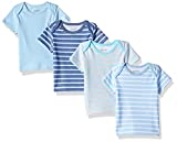 Hanes Ultimate Baby Flexy 4 Pack Short Sleeve Crew Tees, Blue Stripe, 12-18 Months
