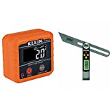Klein Tools 935DAG Digital Electronic Level and Angle Gauge, Measures and Sets Angles & General Tools T-Bevel Gauge & Protractor - Digital Angle Finder with Full LCD Display & 8" Stainless Steel Blade