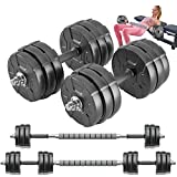 RUNWE Adjustable Dumbbells Barbell Set, Free Weight Set with Steel Connector at Home/Office/Gym Fitness Workout Exercises Training, All-Purpose for Men/Women/Beginner/Pro(70 lbs-2 Dumbbells in Total)