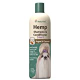 NaturVet Hemp Shampoo & Conditioner 2-in-1 with Argan and Coconut for Dogs, 16oz Liquid, Made in The USA
