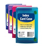 C-Line Index Card Case for 3 x 5 Inch Index Cards, Assorted Colors, Set of 24 Cases (58335-24)