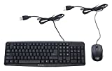 Verbatim Slimline Corded USB Keyboard and Mouse-Black