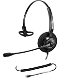 Arama Phone Headset RJ9 with Noise Cancelling Mic Compatible with Polycom VVX311 VVX410 VVX411 VVX500 Mitel 5320e Avaya 1408 1416 5410 ShoreTel 230 420 480 NEC Landline Phones