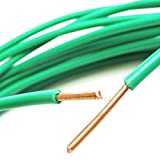 PHAT SATELLITE INTL - Pure Solid Bare Copper Grounding Wire, 10 AWG Core (#10 Gauge), THHN PVC Jacket, Satellite Antenna Electrical Surge Ground Protection Earth Wire (15 feet, Green)