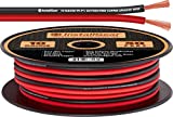 InstallGear 10 Gauge AWG 50ft Speaker Wire 99.9% Oxygen-Free Copper True Spec and Soft Touch Cable - Red/Black