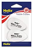 Helix White Pebble Ergonomic Eraser Pack of 2, Latex Free (25001)