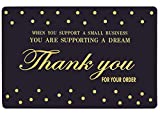 Thank You Cards Small Business 100 Pack (Business Card Sized) Thank You for Your order Cards with Elegant Design and Meaningful Sayings for Supporting Small Business - Best for Retail or Online Stores