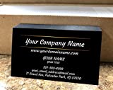 Simple Custom Premium Business Cards 500 Full color - Black business cards with Two Sunny lines design- Black front-White back (129 lbs. 350gsm-Thick paper), Made in The USA