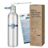 FIRSTINFO A1638 Patented 620c.c. (21 US fl. oz) Thickened Aluminum Canister Refillable High Pressure Aerosol Spray Can/Pneumatic Compressed Air Sprayer/Maximum Pressure 140 psi