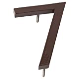 Montague Metal Products MHN-06-F-RB1-7 Solid Brushed Aluminum Modern Floating Address House Numbers, 6", Powder Coated Roman Bronze