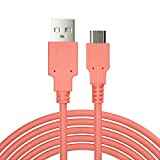 Charger Compatible with Nintendo Switch, Charging Cable Compatible with Nintendo Switch, Charger Cable Compatible with Nintendo Switch Pro Controllers - Coral (4.92ft)