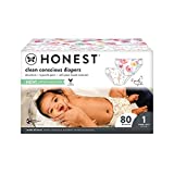 HONEST Company, Club Box, Clean Conscious Diapers, Rose Blossom + Tutu Cute, Size 1, 80 Count (Packaging + Print May Vary)