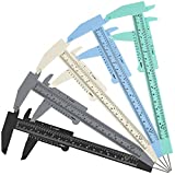 5 Pieces Eyebrow Measuring Ruler, Brow Mapping Ruler Tool, Mini Vernier Caliper Double Scale Plastic Ruler, Sliding Gauge Ruler for Microblading Eyebrow Tattoo Brow Artists Makeup (Fresh Colors)