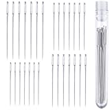 28 PCS Large Eye Sharp Sewing Needles 1.5-2.5 in - Stainless Steel Hand Quilting Needles Four Sizes in a Handy Storage Tube