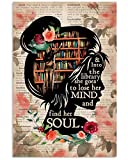Generic, Librarian Floral, Into The Library She Goes to Lose Her Mind and Find Her Soul Framed Canvas 0.75 Inch or Poster No Frame Wall Art Room Decor, Bathroom, Bedroom, Living Room, Size 72