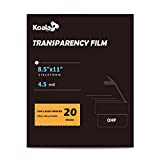 Koala Laser Transparency Film, Color Transparent Paper for OHP, Clear Overhead Projector Film 8.5x11 inches for Laser Jet Printer and Copier Double-sided Printing Photo Transparent Film 20 Packs