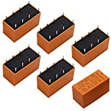 Tnisesm/6pcs Coil DPDT PCB Power Relay DC 5V 8 Pins Mini Power Relay PCB Relay HK19F-8P-5V