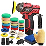 SPTA 12V Cordless Car Polisher Tool Sets, Cordless Drill Variable Speed Polisher and Buffer,1500mAh Li-ion Battery with Fast Charger and Polishing Pads for Car Detailing and Paint Polishing