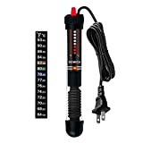 DOMICA 25W Aquarium Heater, Submersible Heater for Small Fish Tank (1-8 gallons) with Free Thermometer Sticker