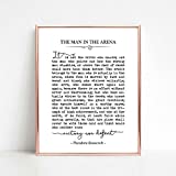 The Man in the Arena, Theodore Roosevelt Quote, Graduation Gift, Inspirational Art, Office Decor, Typography Wall Art, 8x10 inch Unframed