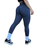 Seamless Scrunch Legging Women Yoga Pants 7/8 Tummy Control Workout Running for Workout Fitness Sport Active Ankle Legging-25'' (S, Tuxedo Blue)