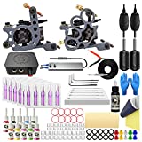 Wormhole Tattoo Complete Tattoo Kit for Beginners Tattoo Power Supply Kit 10 Tattoo Inks 30 Tattoo Needles 2 Pro Tattoo Machine Kit Tattoo Supplies SL-TK034