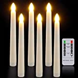 Flameless Candles with Remote Timer, PChero 7.9" Ivory Battery Operated LED Taper Dripless Floating Flickering Candles for Wedding Thanksgiving Christmas Themed Party Valentines Decorations