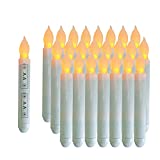 24PCS Floating Candles, 6.5 Inch Flameless LED Taper Candle Lights, Battery Operated Candlesticks for Party Classroom Church Mothers Day Gifts, Warm Yellow, Handheld Thanksgiving Christmas