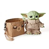 Star Wars The Child Plush Toy, 11-in Yoda Baby Figure from The Mandalorian, Collectible Stuffed Character with Carrying Satchel for Movie Fans Ages 3 and Older