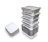 55 Pack - Aluminum Pan/Containers with Lids/Foil Containers/Aluminum Pans with Lids/Take Out Containers/Disposable Pans/Aluminum Foil Food Containers/Freezer meals containers (1 LB)