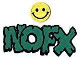 "NOFX : an American Punk Rock Music Band" Applique Embroidered Iron on Patches with Yellow Tiny Smiley Patches by Patch Cube