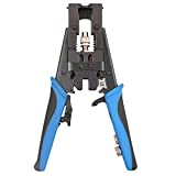 Knoweasy 3-in-1 Coax Cable Crimper - Multifunctional Compression Tool for BNC, RCA, F Connectors - Adjustable Deluxe Design for RG58, RG59, RG6 - Universal Wire Cutter