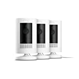 All-new Ring Stick Up Cam Plug-In HD security camera with two-way talk, Works with Alexa – 3-Pack